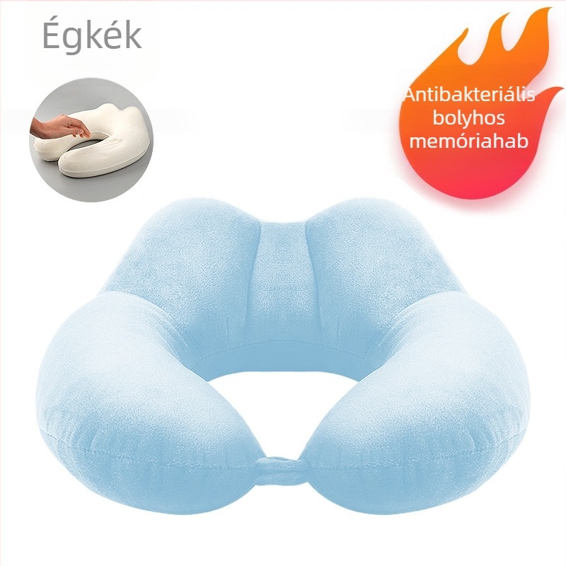 Baimei U-alakú utazó párna felnőtteknek – poliuretán töltet, Crystal Velvet mag, 100% flanel borító, modern minimalista stílus