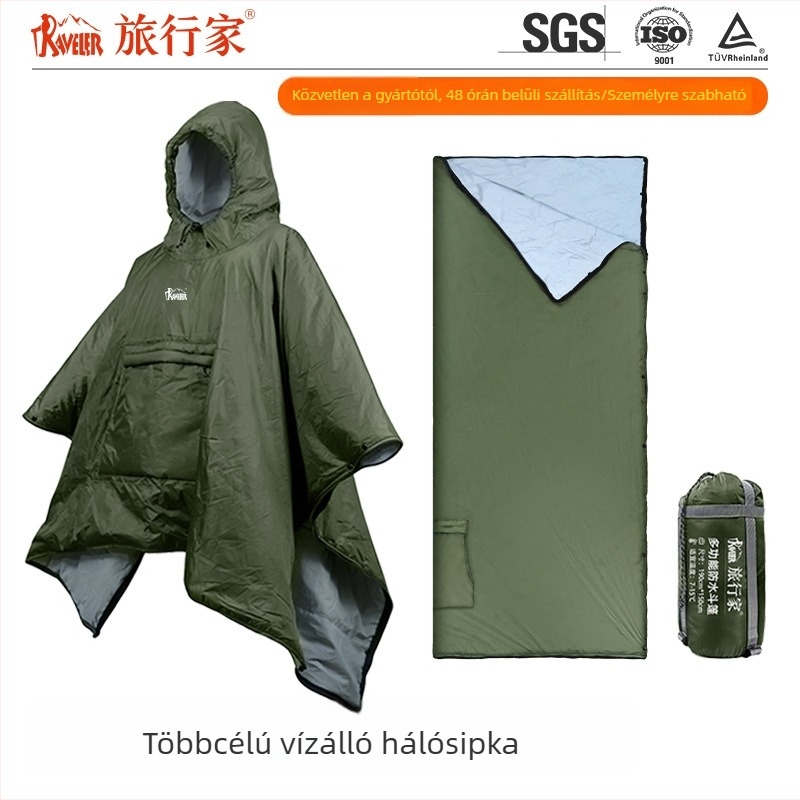Traveler multifunkcionális hálózsák-poncsó, vízálló, szélálló, nejlon anyag