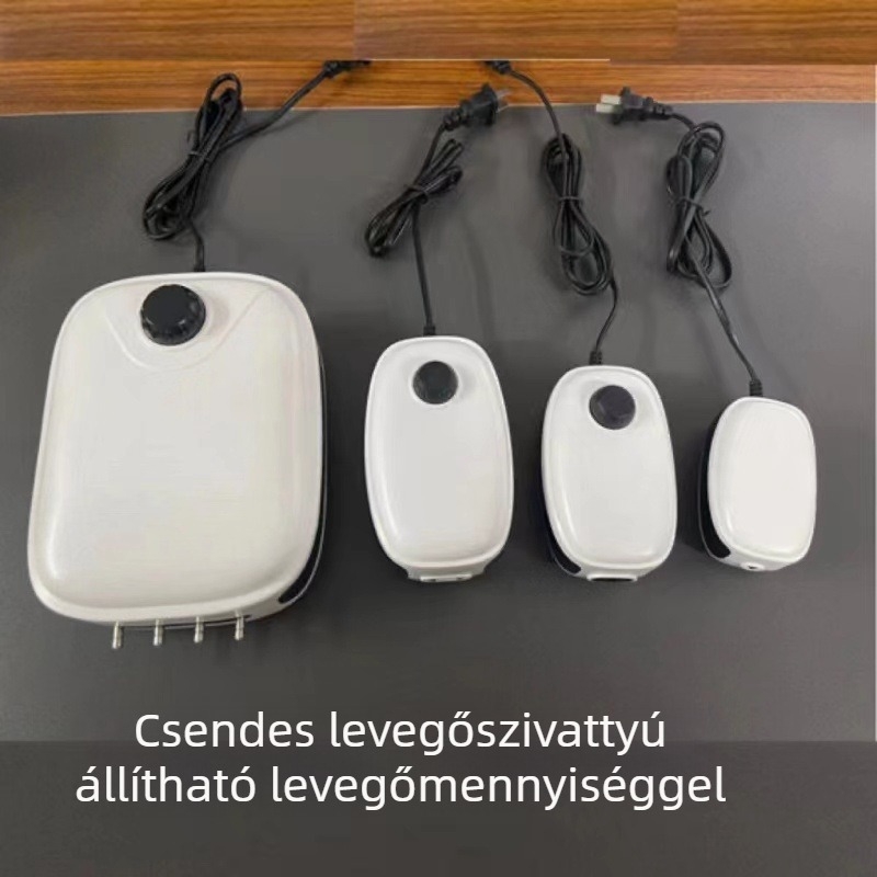 Akvaris oxigénpumpa – csendes, AC tápegység, 30 dB zajszint, kis otthoni akváriumhoz