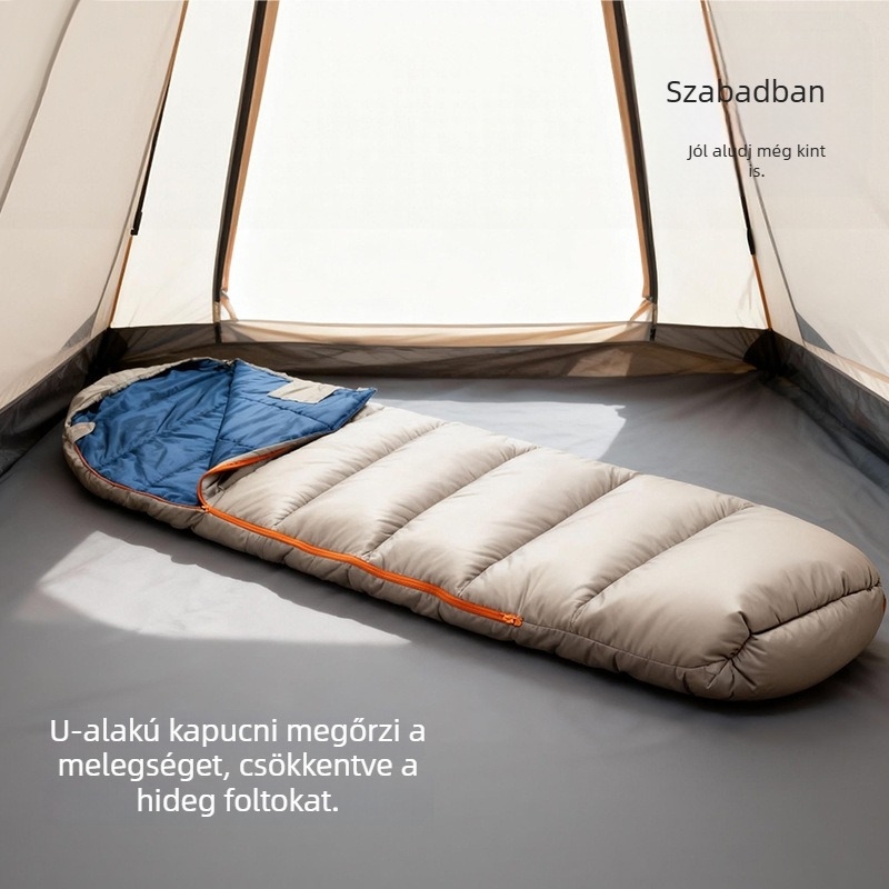 Felnőtt hálózsák, mumia stílus, töltet spun cotton, Peach skin anyag, súly 700 g
