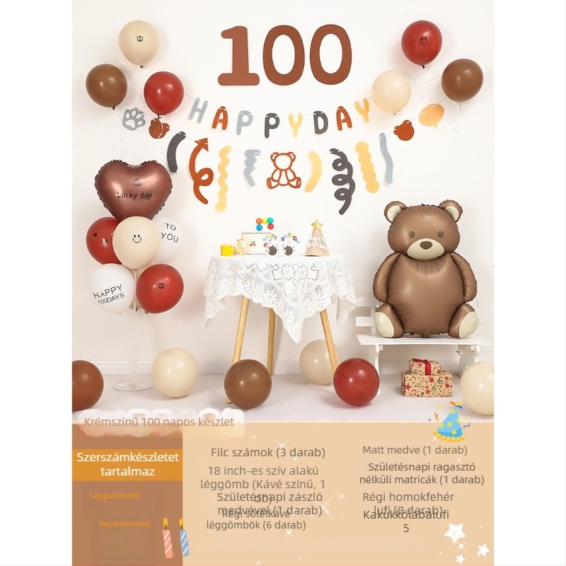 Számozott díszítő lufik — fényes latex-alumínium filmből készült balonok születésnapra (logó nélkül)