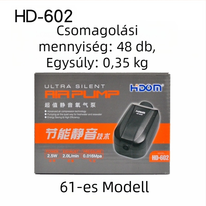 Xiteng HDOM 601-605 akváriumi oxigénpumpa, súly körülbelül 0,7 kg, importálás nélkül