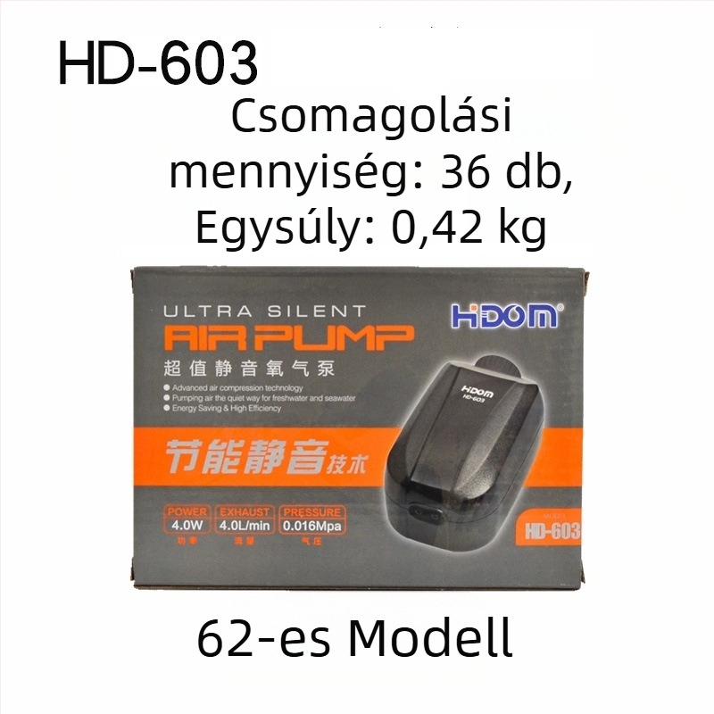 Xiteng HDOM 601-605 akváriumi oxigénpumpa, súly körülbelül 0,7 kg, importálás nélkül
