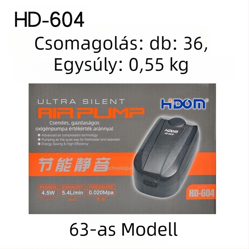 Xiteng HDOM 601-605 akváriumi oxigénpumpa, súly körülbelül 0,7 kg, importálás nélkül