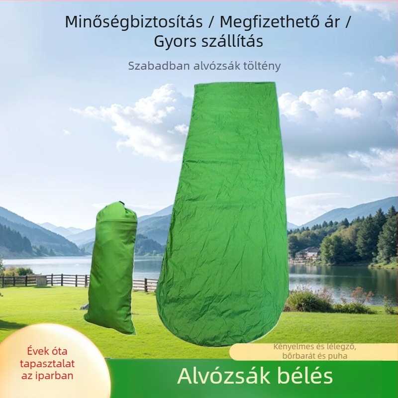 Boríték stílusú hálzsák belső bélés felnőtteknek; töltet 200 g/m2 hollow cotton, bélés és külső anyag 380 nylon, súly 1 kg