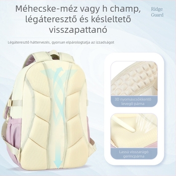 Középiskolás hátizsák – nagy kapacitású, ultra könnyű, vízálló, gerincvédővel, kopásálló, városi minimalist stílus