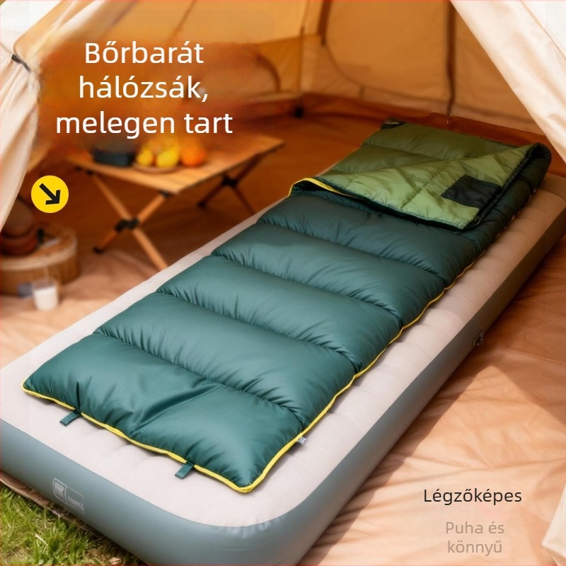 Felnőtt számára boríték-stílusú hálózsák – hordozható egy személyes kemping alvózsák, töltet 100 g/m², bélés 210 poliészter, vízálló 290 poliészter anyag, súly 720 g