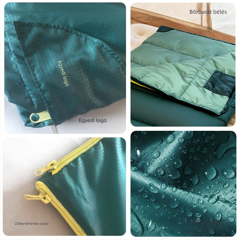 Felnőtt számára boríték-stílusú hálózsák – hordozható egy személyes kemping alvózsák, töltet 100 g/m², bélés 210 poliészter, vízálló 290 poliészter anyag, súly 720 g