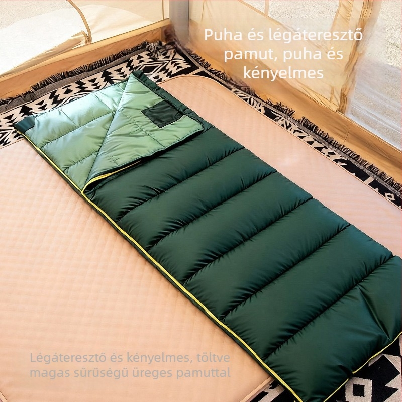 Felnőtt számára boríték-stílusú hálózsák – hordozható egy személyes kemping alvózsák, töltet 100 g/m², bélés 210 poliészter, vízálló 290 poliészter anyag, súly 720 g