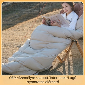 Gólya tollal töltött hálózsák, széles kockás mintával, kültéri kempingezéshez, -30°C; súly 400/700/1000 g; bélés 320T pongee; anyag Nylon; boríték-stílus