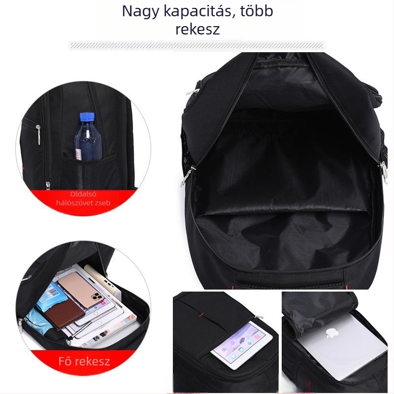 Üzleti utazáshoz készült laptop hátizsák – 36–55L, Oxford anyag, légző és vízálló, légpárnás vállpánt