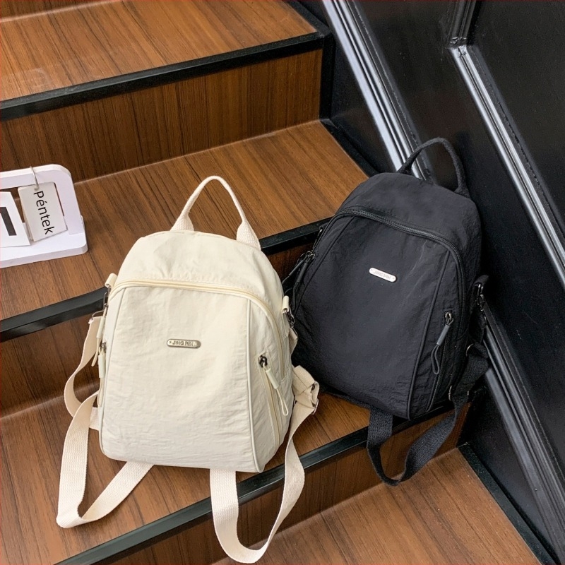 Hátizsák, nagy kapacitású, nylon, cipzár, városi minimalist stílus, belső középső rekesz