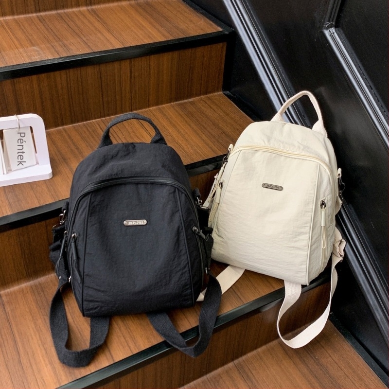 Hátizsák, nagy kapacitású, nylon, cipzár, városi minimalist stílus, belső középső rekesz