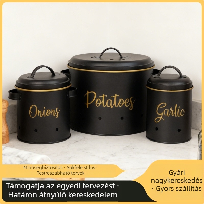 Frissesség megőrző doboz (Iron art • hengeres • 5L+ • Nordic stílus • Brand: Lushang hardware)