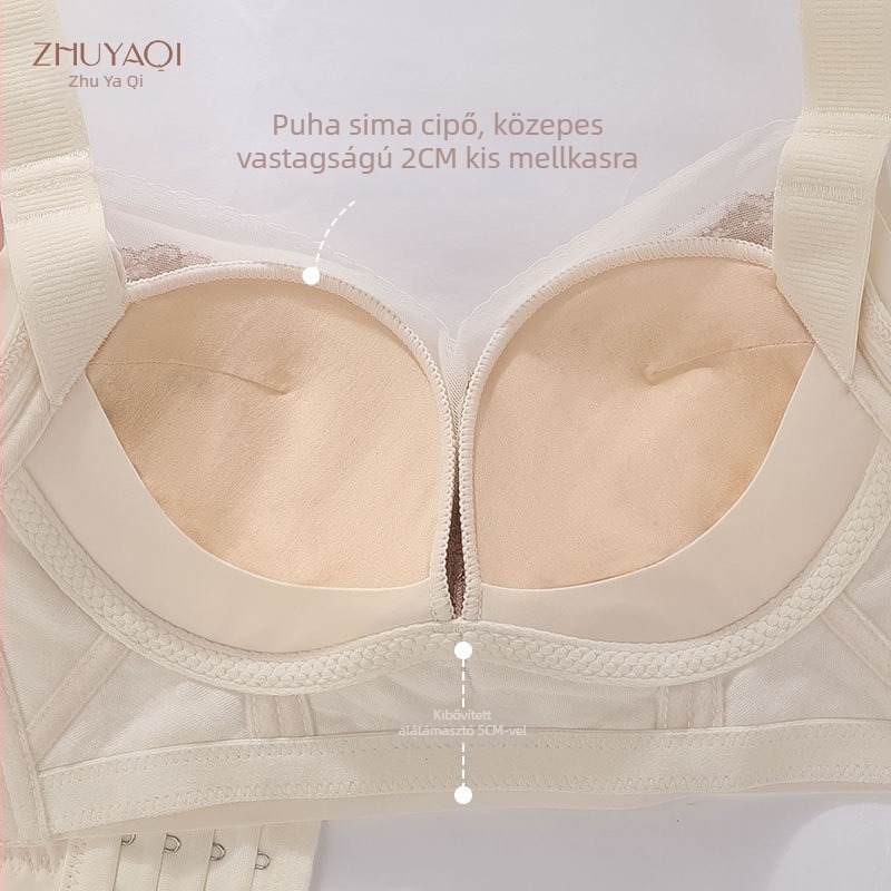 Melltartó 3/4 kosárral, közepes formázott kosár, csipke, acélgyűrű nélkül, hátul négy sor kapocs