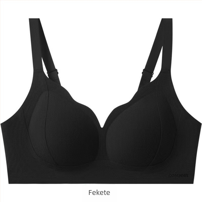 Női seamless melltartó, 3/4 kosár, vékony formázott kosarak, rögzített dupla pántok, hátsó három sor kapocs, acélkeret nélküli