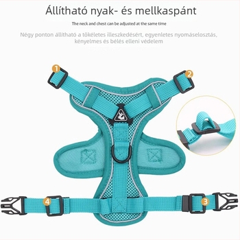 Macska mellkasi hám pórázzal, anti-kioldás, kültéri sétákhoz, fényvisszaverő