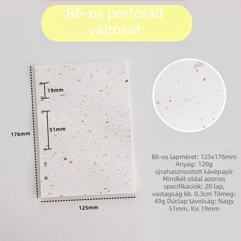 Belső oldal refillhez – újrahasznosított kávépapír; import: Nem; IP engedély: Nem