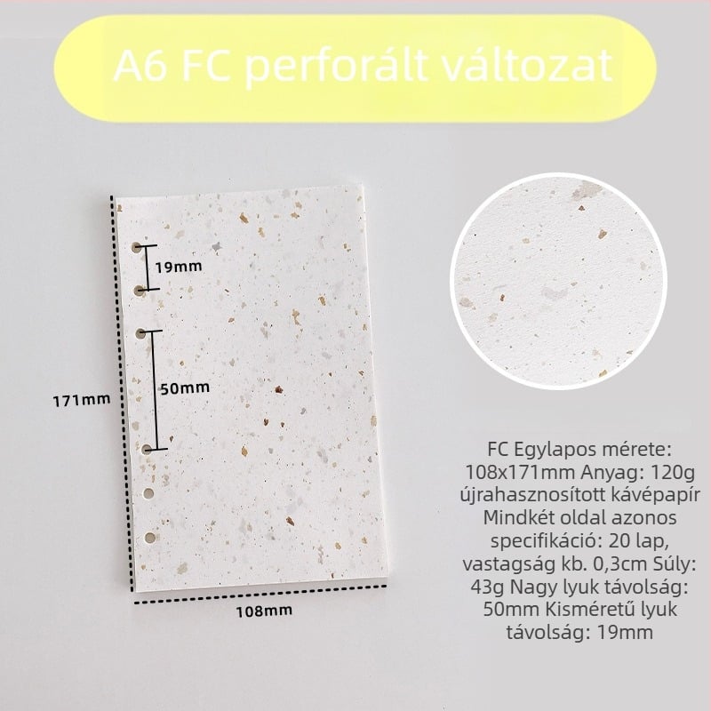 Belső oldal refillhez – újrahasznosított kávépapír; import: Nem; IP engedély: Nem