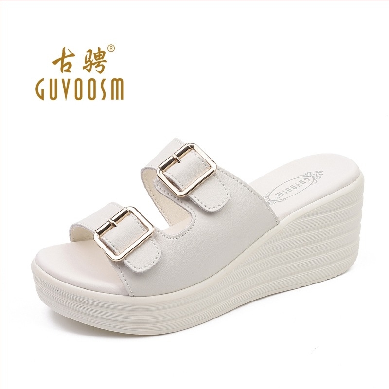 Ancient Cheng nyitott orrú wedge szandál, mikroszálas felsőrész, PU belső, MD talp — 2024 nyár