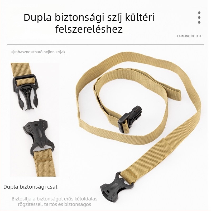 Kültéri utazási rögzítő hevederek poggyászhoz, karabinerrel történő rögzítés, teherbiztosítás, kempingfelszerelés