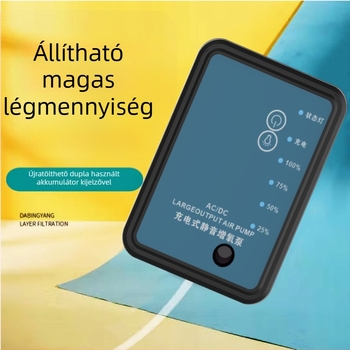 Feltölthető, kétfunkciós oxigénpumpa LED-es világítással horgászathoz, kis USB oxigénpumpa, többfokozatú szabályozás