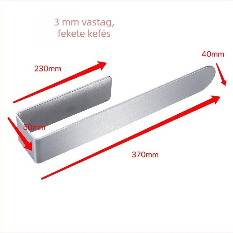 Rozsdamentes acél törölközőgyűrű, kefés felület, 1 réteg, modern, minimalist dizájn, maximális teher 5