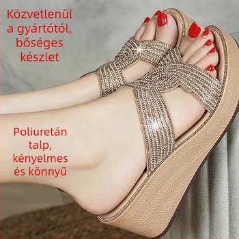 Női nyári PU szandál, kerek orrú, PU felsőrész, PU belső, PU talp, laza stílus