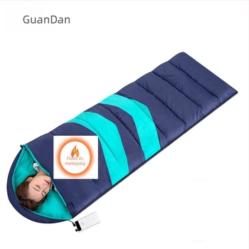 Guan Dan Outdoor Elektrikus fűtésű Kemping Hálózsák – Boríték-stílusú kialakítás, Üreges pamut töltet, 2400 g, 190T vízlepergető anyag