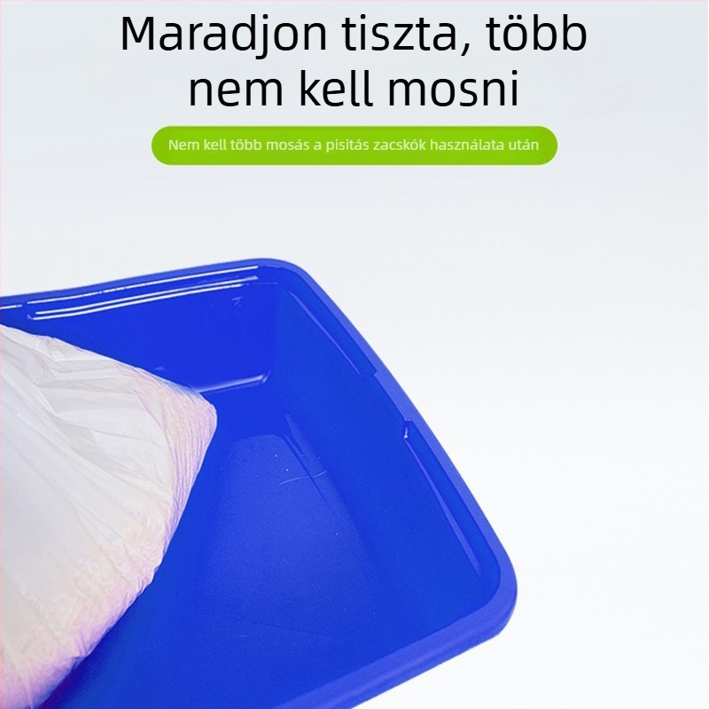 Macskaalom és ürülék zacskó kötőzsinórral – egyszer használatos, vastított, teherbíró PE zacskó