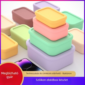 Szilikon ebédtál – légmentesen záródó, mikrohullámú sütőben használható, élelmiszer-minőségű, kapacitások 301–1000 ml