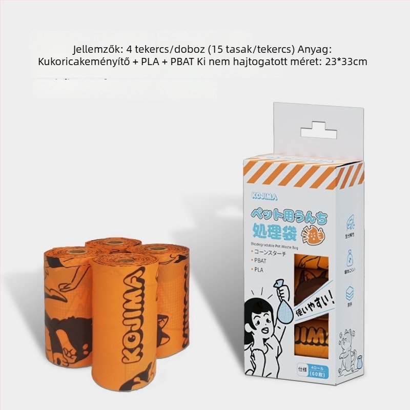 Kojima kutyapiszok zacskók – vastagabbak és tartósak, biológiailag lebomlóak, környezetbarátok, hordozhatóak