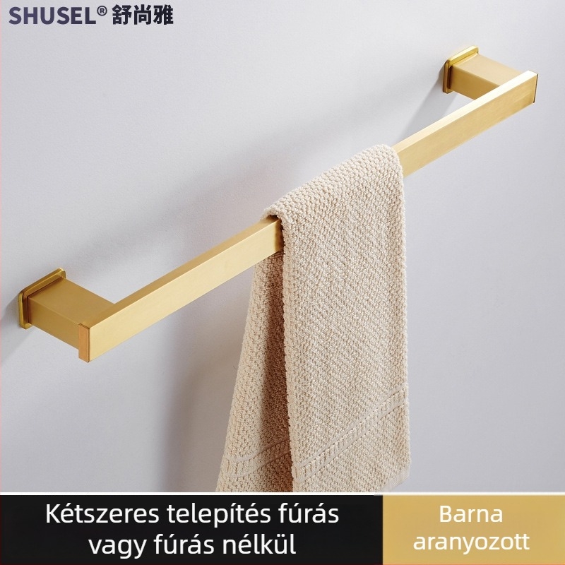 Kéztörlő rúd • 304 rozsdamentes acél • Anódos oxidáció • Fúrás nélküli felszerelés • teherbírás 10 kg • Egyszintes