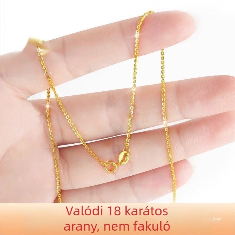 Kézzel készült 18k arany női nyaklánc moissanit medállal, kulcscsonti lánccal, fehérarany 750