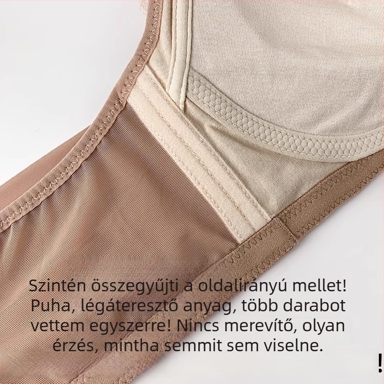 Sima nylon melltartó varrás nélküli 3/4 kosár, vezeték nélküli, formázott kosarak felső vékonyabb és alsó vastagabb részével, mulberry selyem bélés 50–70%