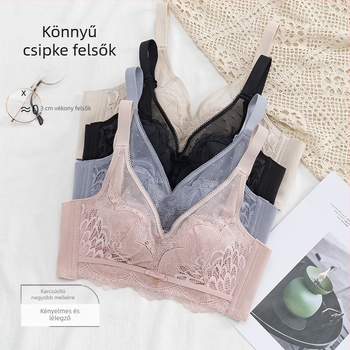 Xianuo vékony latex melltartó nagyobb keblekhez, mágnes és merevítő nélkül, csipkés, kupa nyuszifül formájú, nőknek nyárra