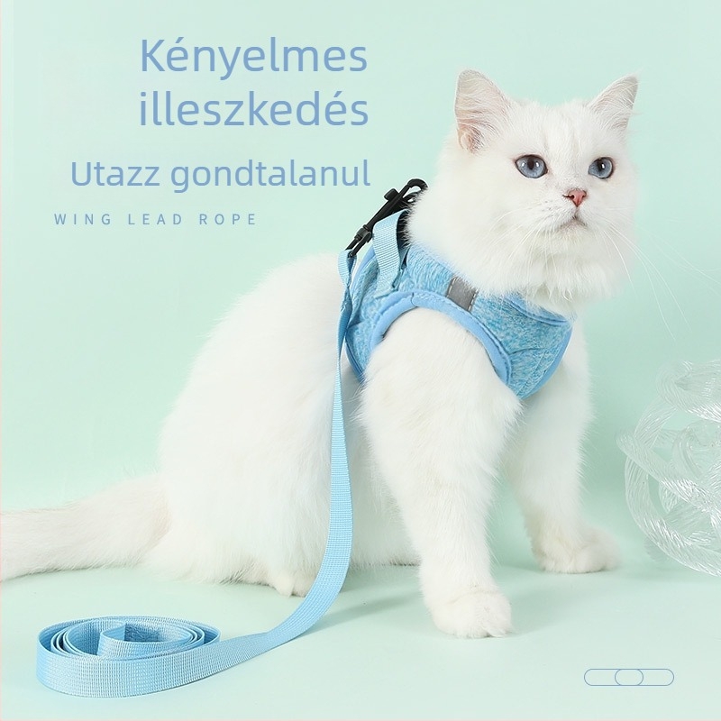 Macska mellény-stílusú hám, anti-kioldódás póráz, kültéri sétákhoz, plüss dizájn