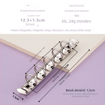 Dacheng fém kötőklipsz – hosszú farkú, ötlyukas mappákhoz