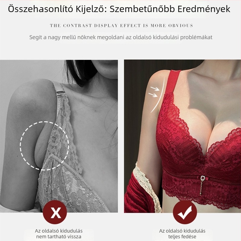 Légáteresztő csipkés melltartó kis mellemhez, oldalsó támasz és formázó hatás, 3/4 kosár, rögzített vállpántok, luxus kivitelezés