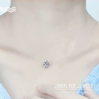 Réz Moissanite nyaklánc, szabványos lánccal, többszintű geometriai medál, Sellő könnye motívum, 2025 nyár