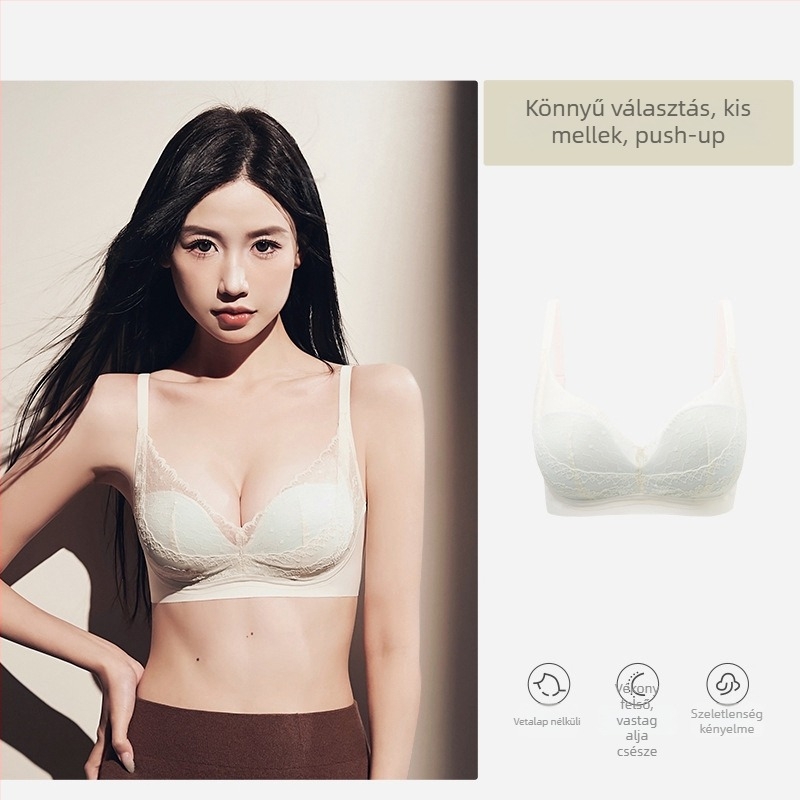 Melltartó kismellű nőknek, Push-Up, kosár 3/4, acélmentes, anyag: nylon, bélés spandex (<30%), francia stílus, 2025 téli kiadás