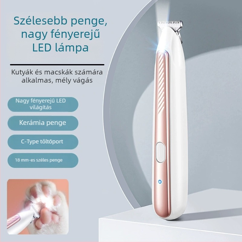Elektronikus állatszőrvágó, kutyák és macskák számára, mancson lévő szőr vágása, részleges grooming