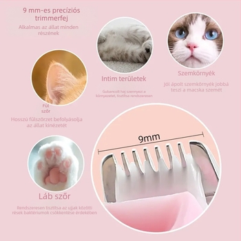 Elektromos állatgrooming clipper macskáknak és kutyáknak – ABS tok