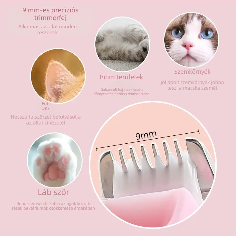 Elektromos állatgrooming clipper macskáknak és kutyáknak – ABS tok