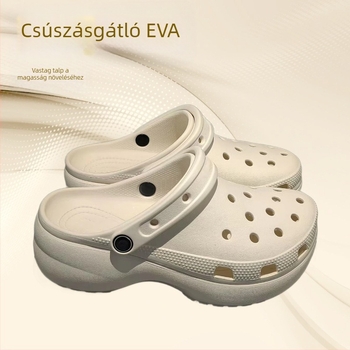 Pure Original Cross felhőlyuk Crocs nőknek, zárt orrú papucs, vastag talp a magasság növeléséhez, EVA