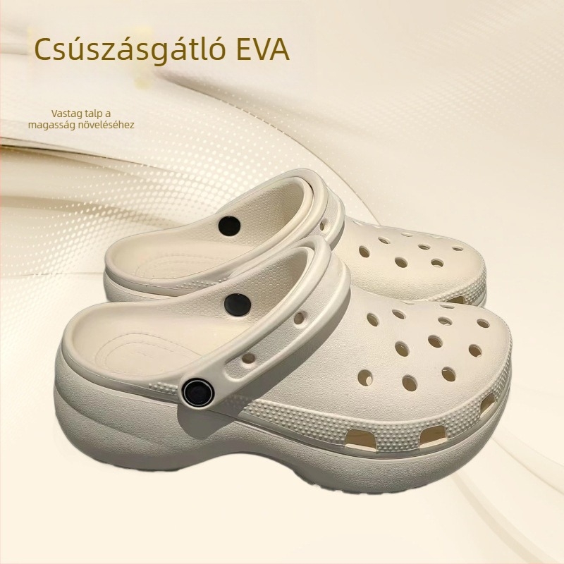 Pure Original Cross felhőlyuk Crocs nőknek, zárt orrú papucs, vastag talp a magasság növeléséhez, EVA