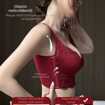 Őszi–téli formázó melltartó kis mellekhez, emelő és oldalsó támasz, 3/4 kosár, prolapszus elleni
