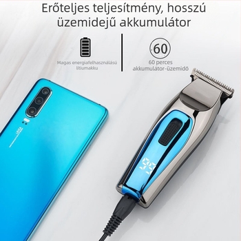 Elektromos hajvágó kerámiás vágófejjel, USB-ről újratölthető, beépített 2000–4000 mAh akkumulátor, vízálló, üzemidő 1–3 óra