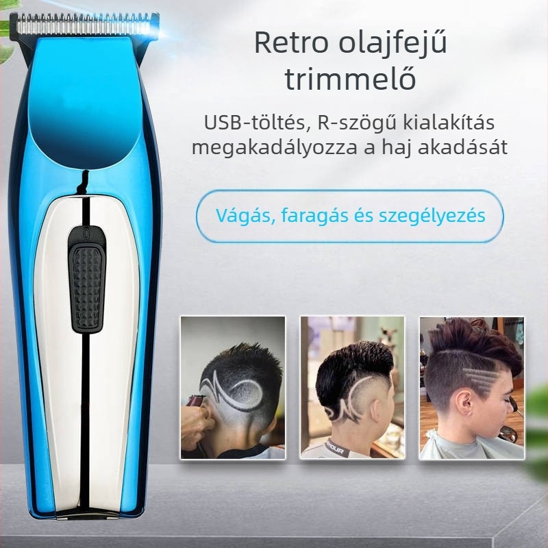 Elektromos hajvágó kerámiás vágófejjel, USB-ről újratölthető, beépített 2000–4000 mAh akkumulátor, vízálló, üzemidő 1–3 óra