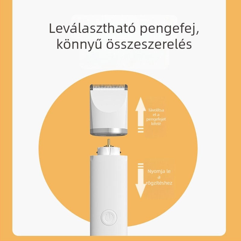 Kutyáknak való elektromos hajvágó, többfejű pengékkel, 36 darabos kartonban.